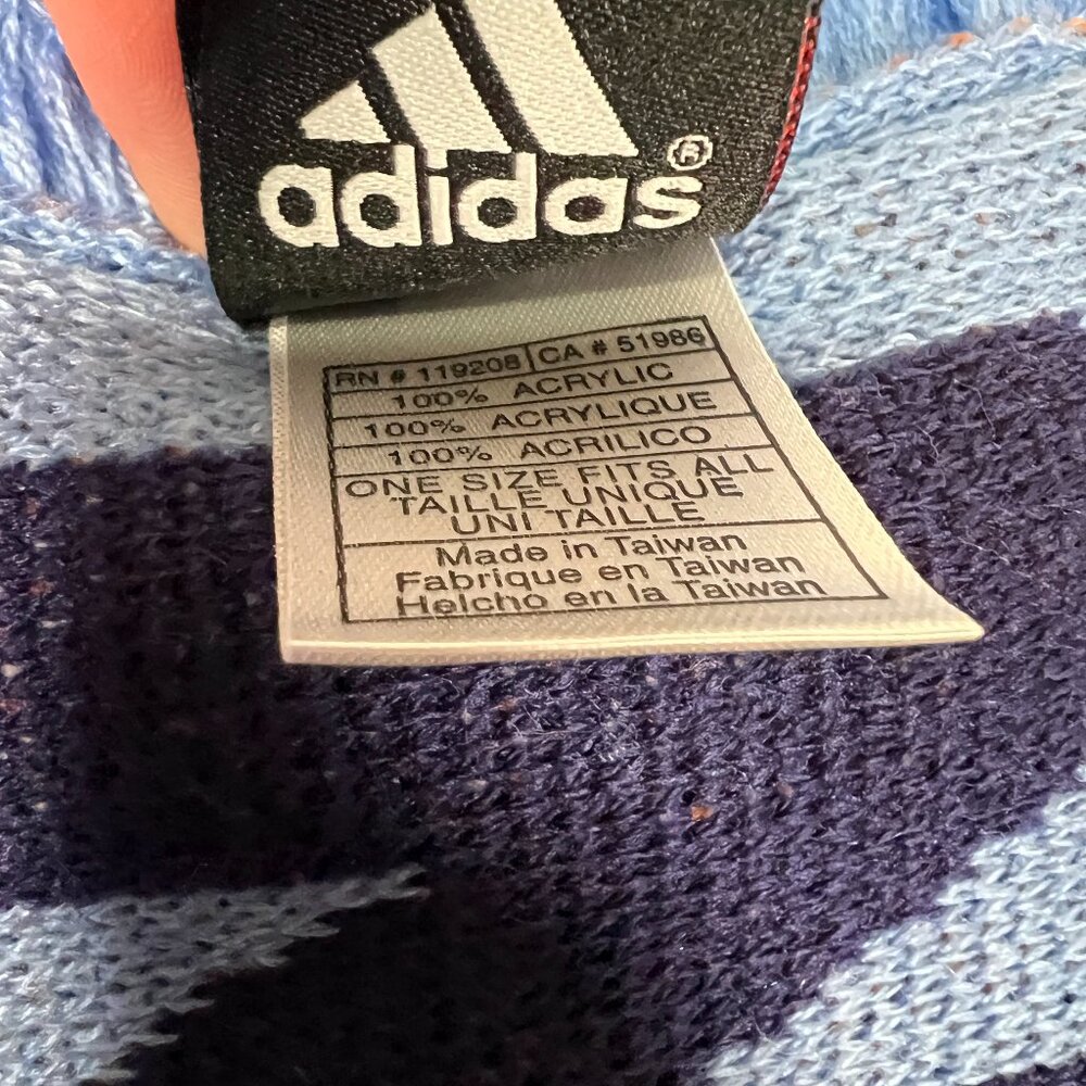 Adidas Unisex OSFA Blue Knit Winter Fringe New York City FC MLS Scarf NWT - Picture 7 of 9